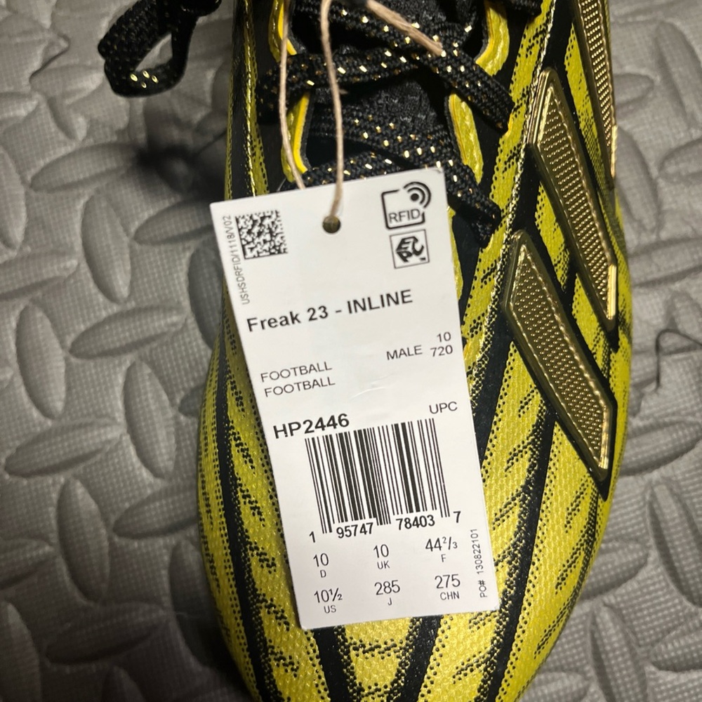 adidas Freak 23 Inline Football Cleats Men's Size 10.5 Core Black/Gold HP2446 - Picture 5 of 5
